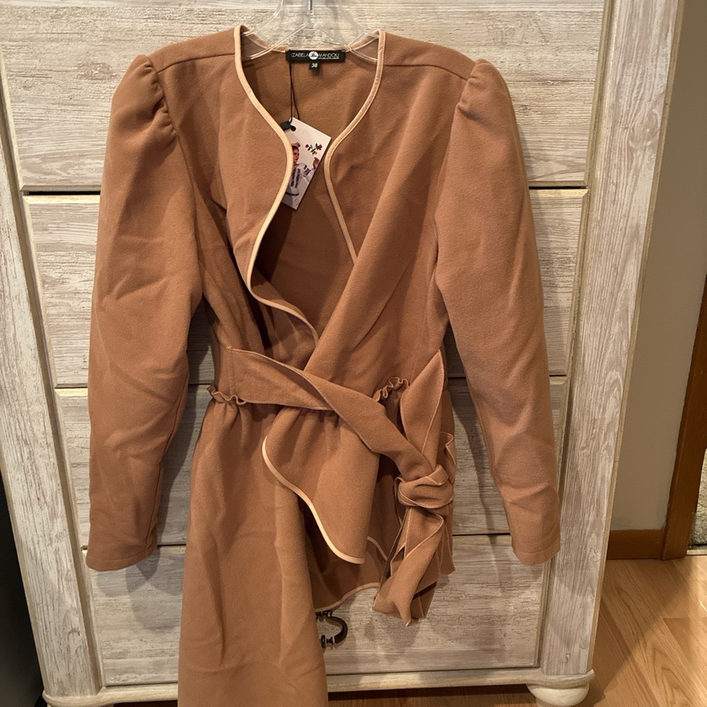 Brown Wrap Coat with Belt